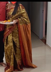 Golden Saree With Blouse