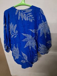 Biba Size 38 Blue Kaftan Top
