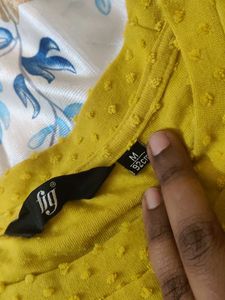 Yellow Ruffle Sleeve Top