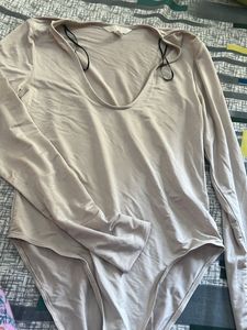 H&amp;M Nude Pink Shimmery Bodysuit