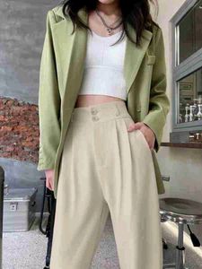 Cream/Beige Office Trousers | Wide Legged