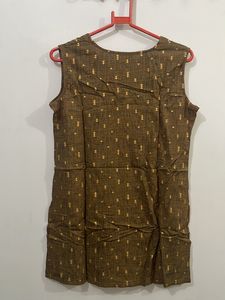 Golden Printed Dhoti Pant &amp; Jacket Set