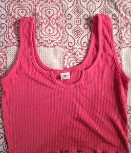 Pink Ribbed Tank Top