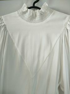 Bishop Sleeves With Smocked Neck Details