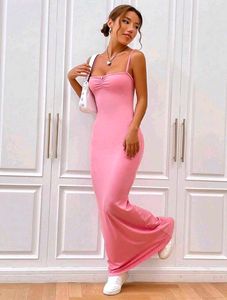 Pink Bodycon Maxi Dress🩷