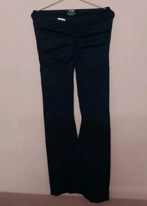 SAVANA Gathered Flare Leg Pants/Leggings