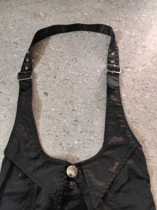 black y2k underbust halter neck top