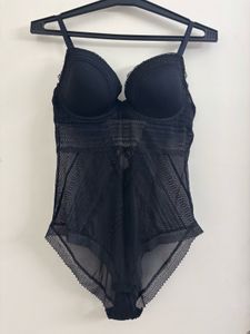 H&amp;M LACE TRIMMED BODYSUIT THONG
