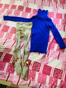 Blue Turtleneck &amp; Tights Set (FREE)