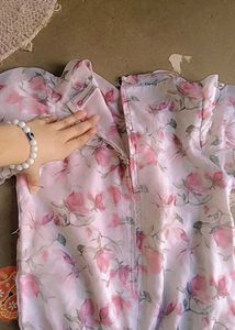 Floral Chiffon Tie-Neck Top