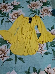 Shein Chic Off-Shoulder Yellow Top