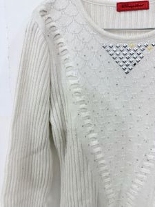 Stylish Cream Knit Sweater