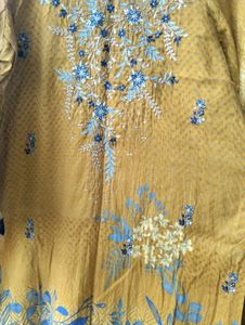 Mustard Kurta With Embroidery