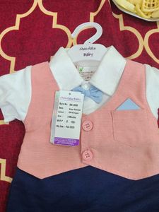 Boys Orange Romper