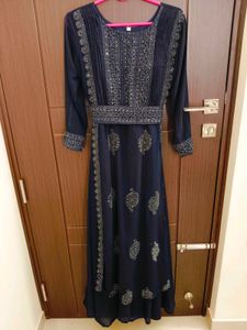 Elegant Ethnic Gown With Padded Bust,With Duppata