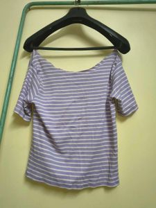 Striped Lavender OffShoulder Top