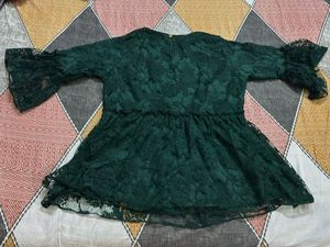 Lace Bell Sleeve Peplum Top