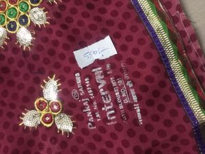 Maroon &amp; Brown Heavy Saree