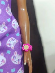 Autumn Brunette Barbie Doll in Cat Dress