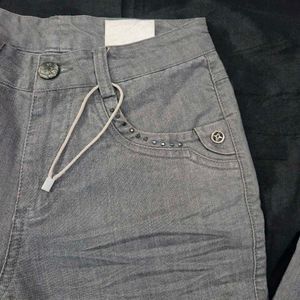 low waist straight fit Y2K sparkle denim