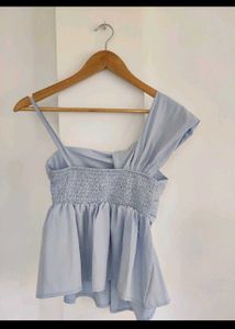 Blue One-Shoulder Top