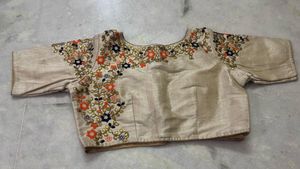 Exquisite Embroidered Gotta Patti WorkSilk Blouse