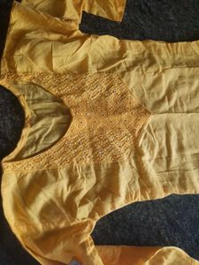 Yellow Embroidered Kurta