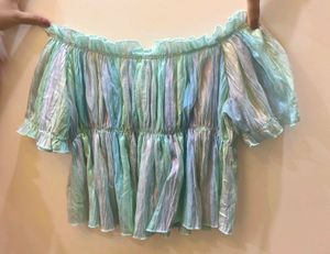 Cute rainbow shine Off-Shoulder Top