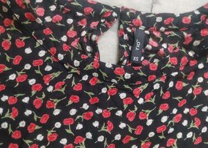Black Frilled Knee Length Very Smart Frock