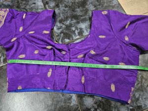 Violet Vintage Saree With Stiched Blouse