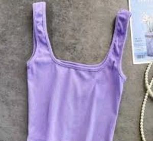 A Levender Colour Tank Top But Without Pad