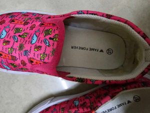 Pink Nautical Print Slip-On Shoes