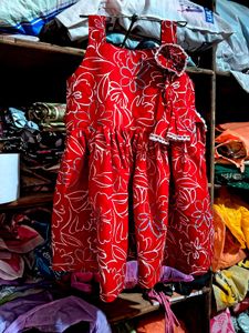 Girls Red Floral Dress