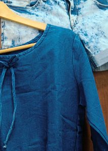 Denim Top With Shorts