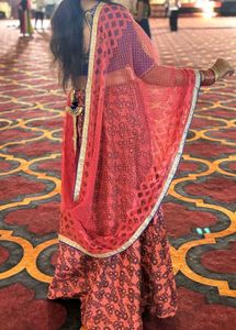 Orange &amp; Blue Indian Lehenga