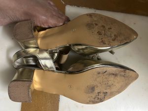 Gold Slingback Heels