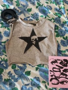 Skull Star Cropped Tank