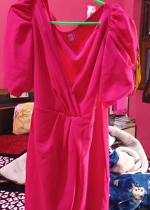 Athena Pink Colour Slit Dress , Not Used Even Once