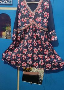 Aliya Pattern Garara With Short Frock