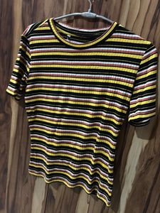 Striped Ribbed Knit Top