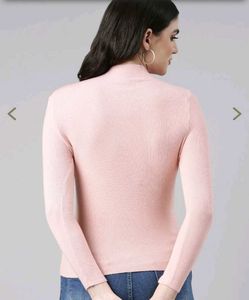 Pink Turtle Neck Long Sleeve Top
