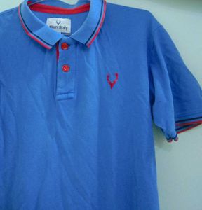 MEN'S BLUE POLO NECK TSHIRT