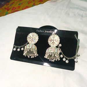 Stunning Silver Jhumka Earrings