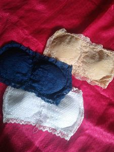 Strapless Padded Lace Bra Set Of 3