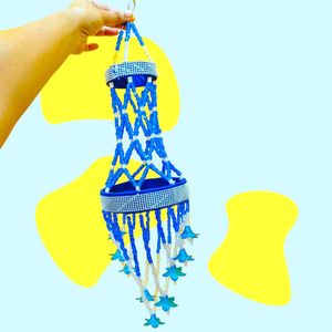 Boho Beaded Hanging chandelier