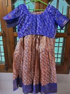 Onion Pink Fully Stitched Lehenga Blue Blouse