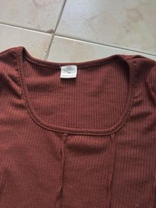 Burgundy Long Sleeve Top