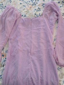 Lilac Ruched Mini Dress