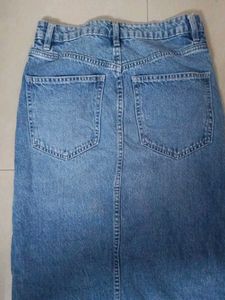 Denim Slit Skirt
