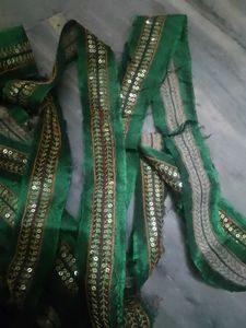 Embroidered Green Fabric Trim